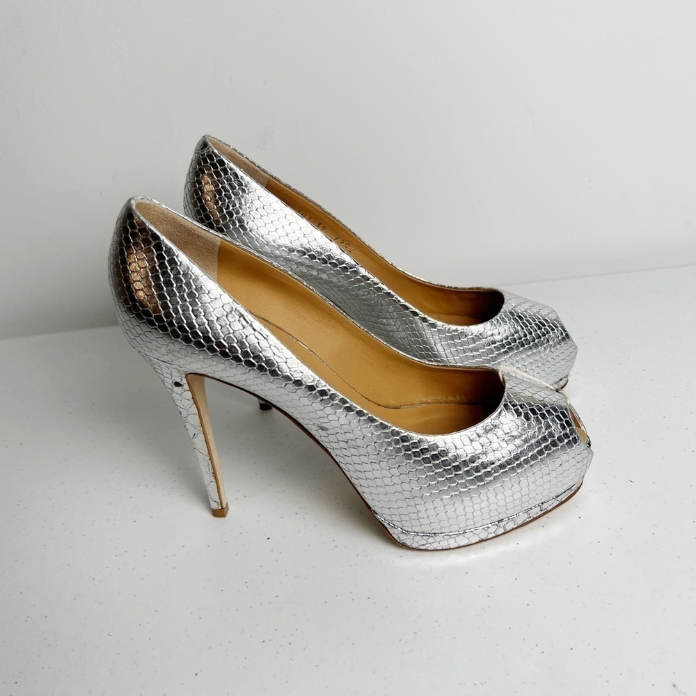 Giuseppe Zanotti Sharon metallic peep-toe pumps - Picture 2 of 10